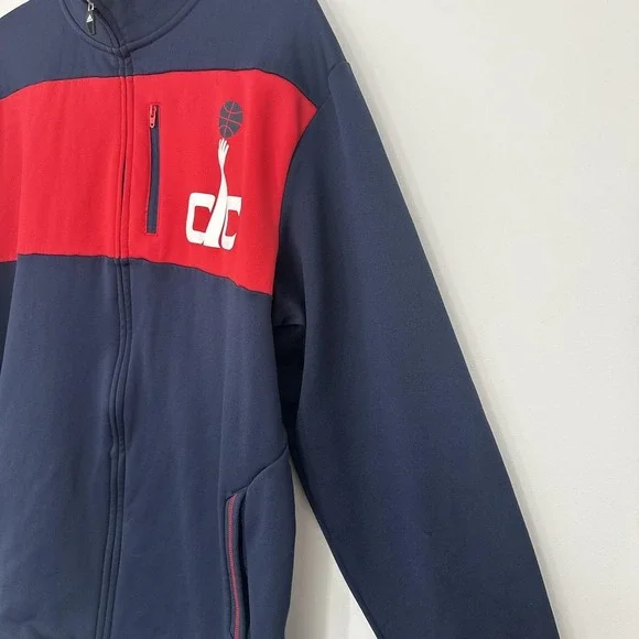 Washington Wizards‎ Jacket Mens Large Blue NBA Basketball ClimaWarm Adidas Zip - Picture 10 of 16